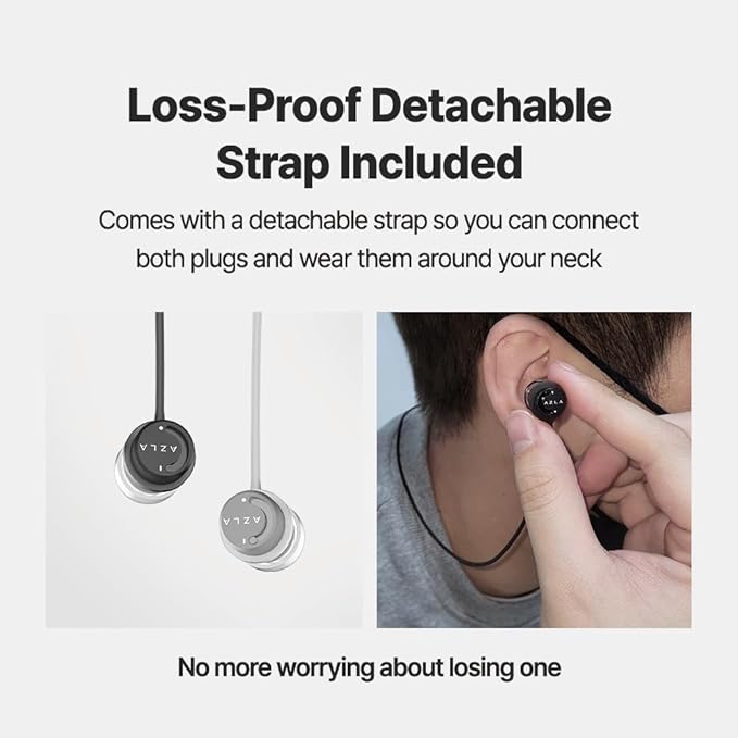 AZLA POM1000 II – High-Performance Ear Plugs for Sleeping, Concerts, Shooting – 35dB Noise Cancellation - Patented Vent Mode (Silver, One Size)