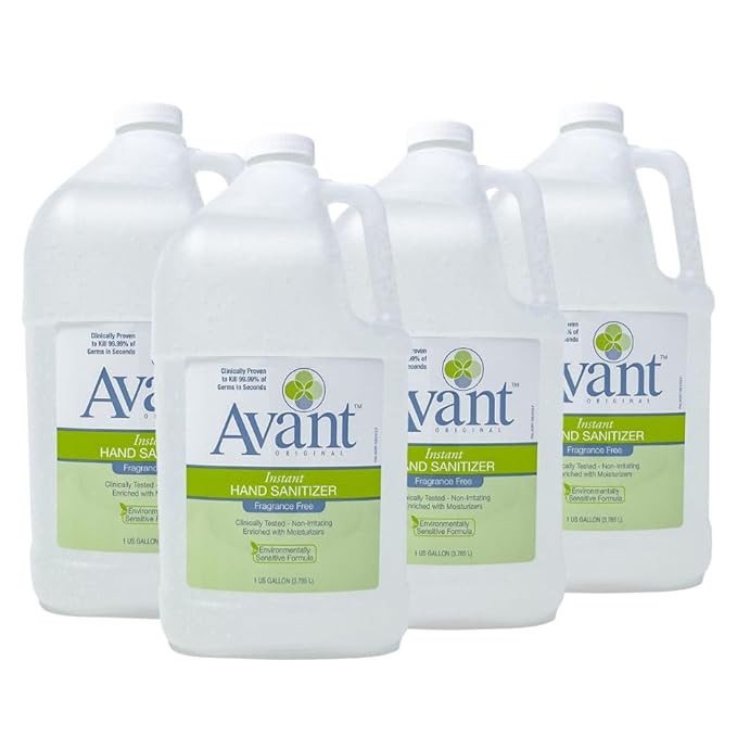 Avant® Original Fragrance Free Gel Hand Sanitizer, 4-Pack 1 gallon bulk refill