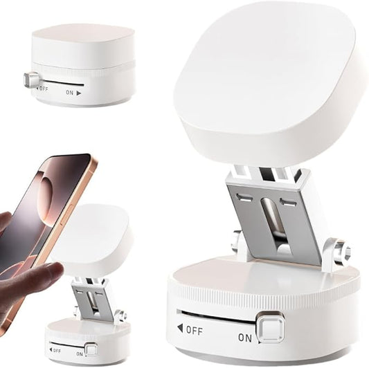 Vacuum Magnetic Suction Phone Holder, 2026 New Vacuum Magnetic Phone Holder, Adjustable Suction Phone Mount, Portable Universal Collapsible Magnetic Phone Stand Car Mount for Smartphones (White)
