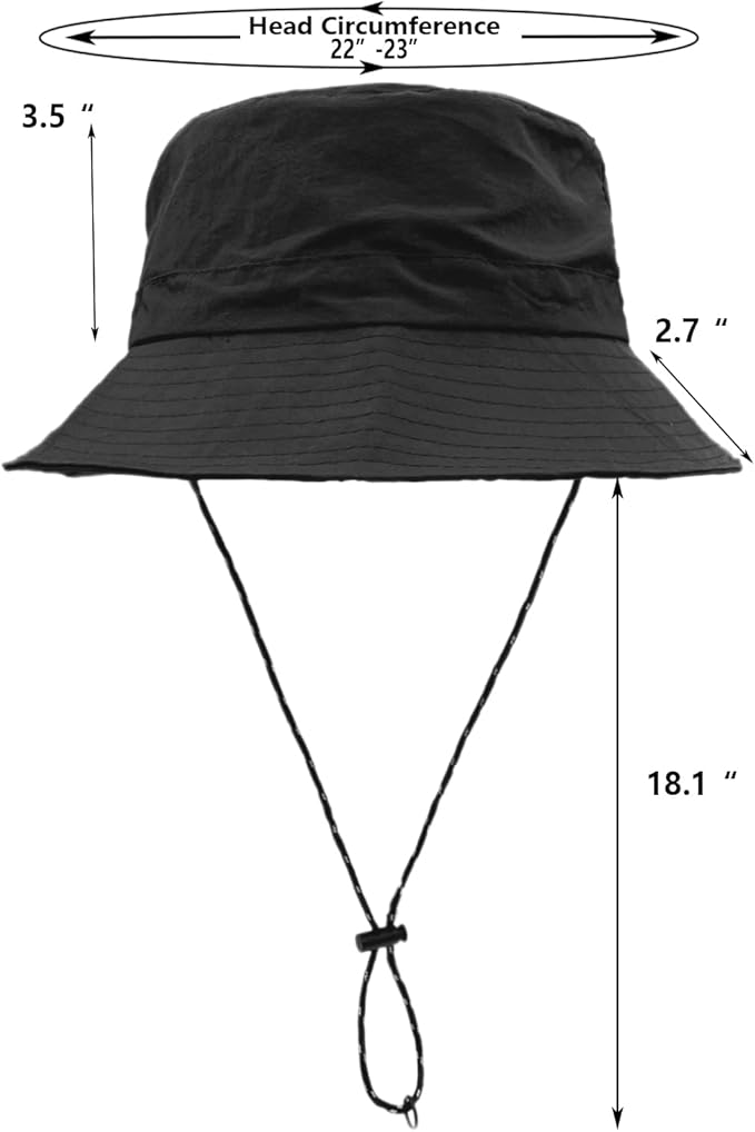 woogwin Waterproof Bucket Rain Hat with Chin Strap Quick Dry Packable Boonie Sun Hat Safari Hat UV Protection