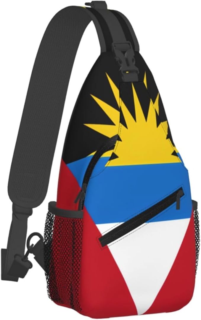 Antigua And Barbuda Flag Sling Bag Multipurpose Crossbody Sling Backpack Travel Cycling Hiking Shoulder Bag For Women Men