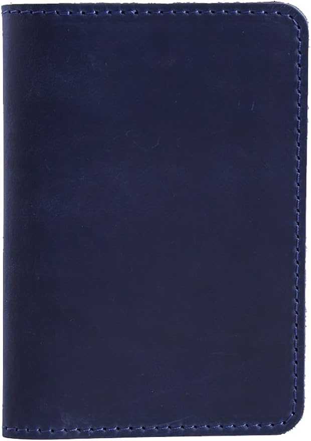 INCARNE US Passport Cover Clear - Travel Passport Wallet - Leather Passport Holder for Men Women Family with Card Slots & Note Compartmen - Sleeve Protector - Genuine Leather - Vintage Blue