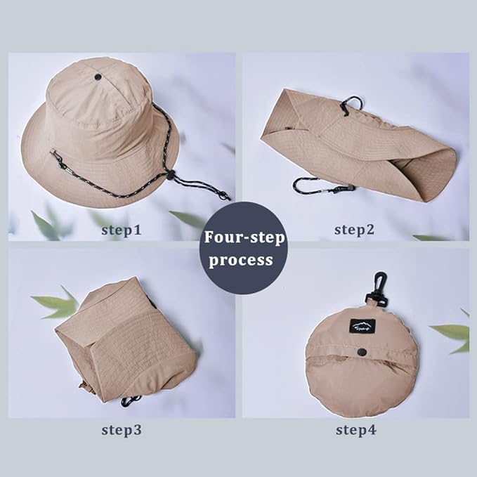 Waterproof Bucket Hat for Women and Men - UV Protection Beach Sun Hat Fishing Safari Boonie Hat Rain Hat Adjustable Packable