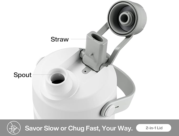 POWCAN 26 oz Insulated Water Bottle with 2-in-1 Straw and Spout Lid, Keep Cold 24H, Leak-Proof, Fits in Car Cup Holder, Stainless Steel Water Bottle for Sports, Travel, Gym, and School (Swamp Doodle)