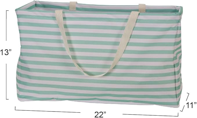 Household Essentials Teal Striped Krush Container All-Purpose Utility Tote