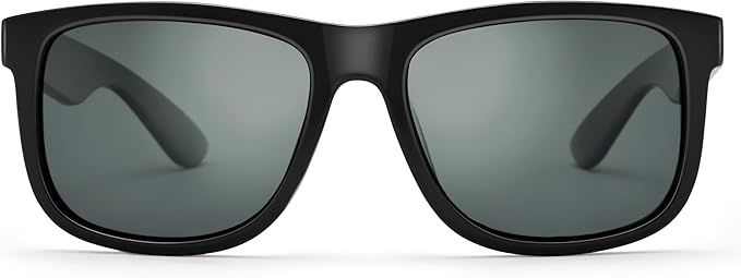 UV400 Polarized Sunglasses Men Women, Classic Square Lightweight Shades, Anti-Glare HD Trendy Sunnies for Leisure