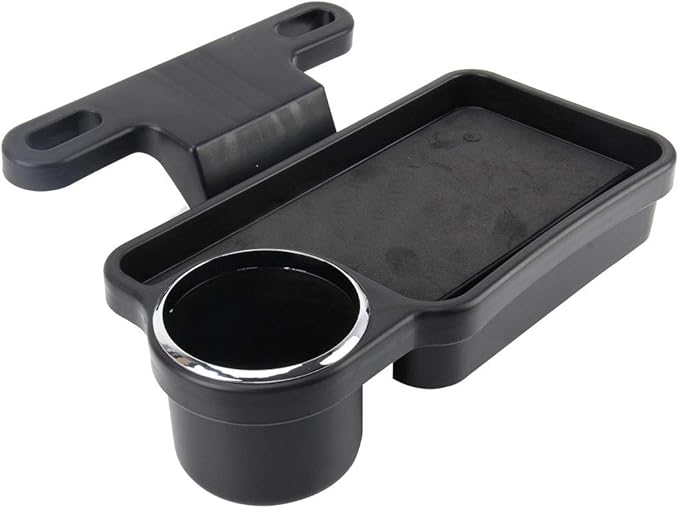 Oshotto Universal (FT-04) Foldable Car Auto Headrest Rear Back Seat Table Drink Food Cup Tray Holder (Black)