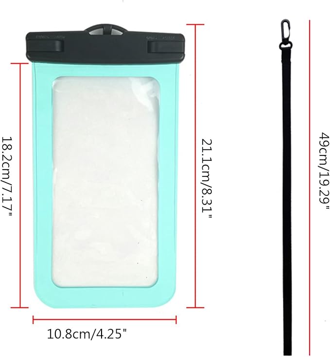 Underwater Protective Pouch Diving Case with Lanyard Transparent Phone Dry Bag for Swiming Beach Surfing Camping Hiking Protective Cover