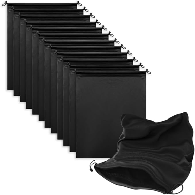 Microfiber Drawstring Bags, Multi-Size Soft Protective Pouches for Shoes, Ski Goggles, Sunglasses, Handbags & Camera Lenses