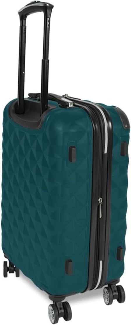 Kenneth Cole REACTION Diamond Tower Collection Lightweight Hardside Expandable 8-Wheel Spinner Travel Luggage, Deep Teal, 28-Inch Checked