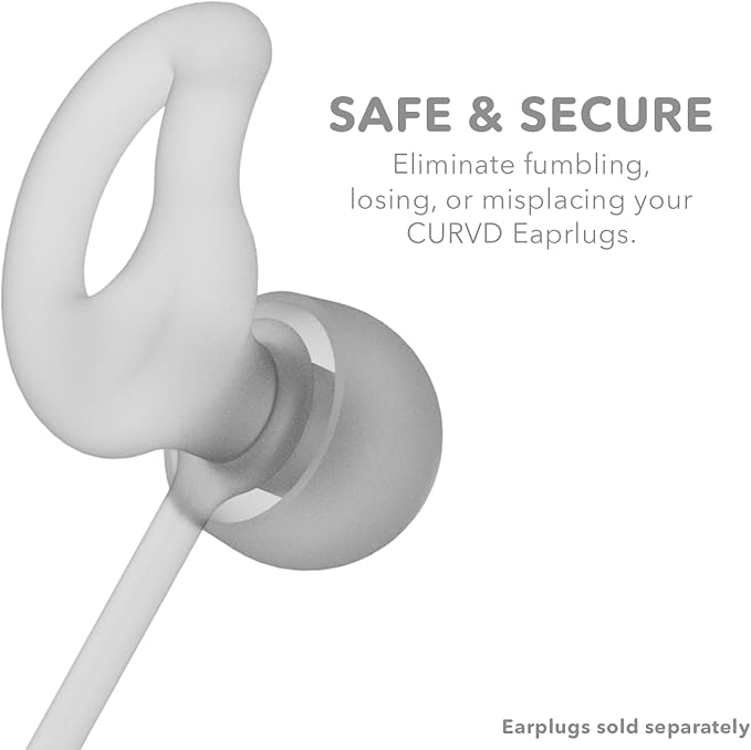 CURVD Earplug Lanyard, Soft Durable Flexible Premium Silicone Cord | Works with Most Earplugs w/Removable Tips Compatible with CURVD Everyday, Loop Quiet/Engage/Experience, Vibes and More - 26 Inches