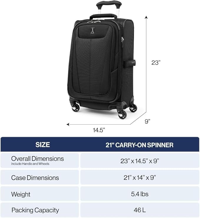 Travelpro Maxlite 5 Softside Expandable Carry-On Luggage with Spinner Wheels, Lightweight, 21-Inch —Burgundy