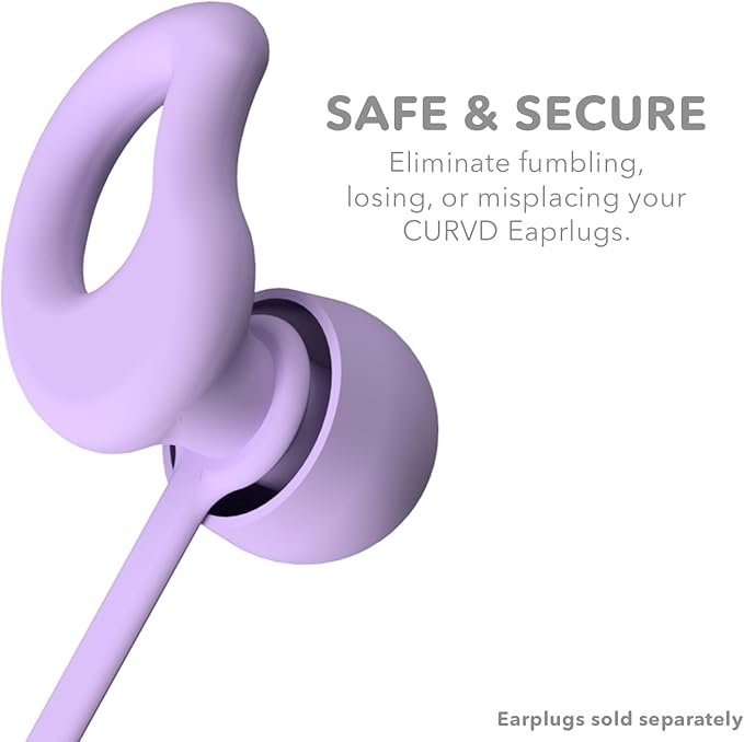CURVD Earplug Lanyard, Soft Durable Flexible Premium Silicone Cord | Works with Most Earplugs w/Removable Tips Compatible with CURVD Everyday, Loop Quiet/Engage/Experience, Vibes and More - 26 Inches