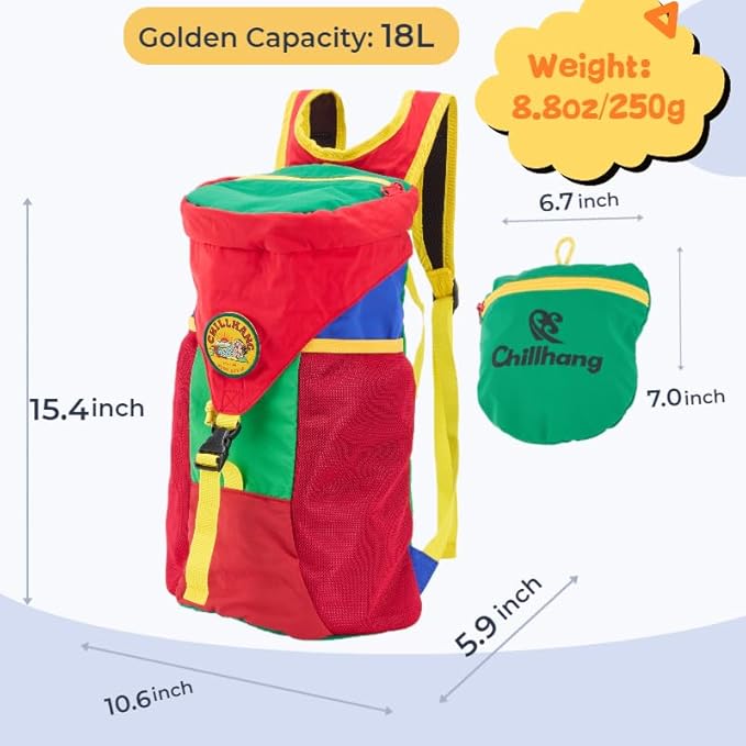 Packable Backpack, Lightweight Hiking Daypack for Men & Women, 18L Foldable Water-Resistant Small Backpack with Color Block Design for Outdoor Trekking Camping Trav