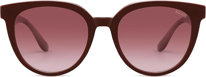 SOJOS Trendy Cat Eye Round Polarized Sunglasses for Women Fashion UV Protection Sunnies Sunglasses SJ2175