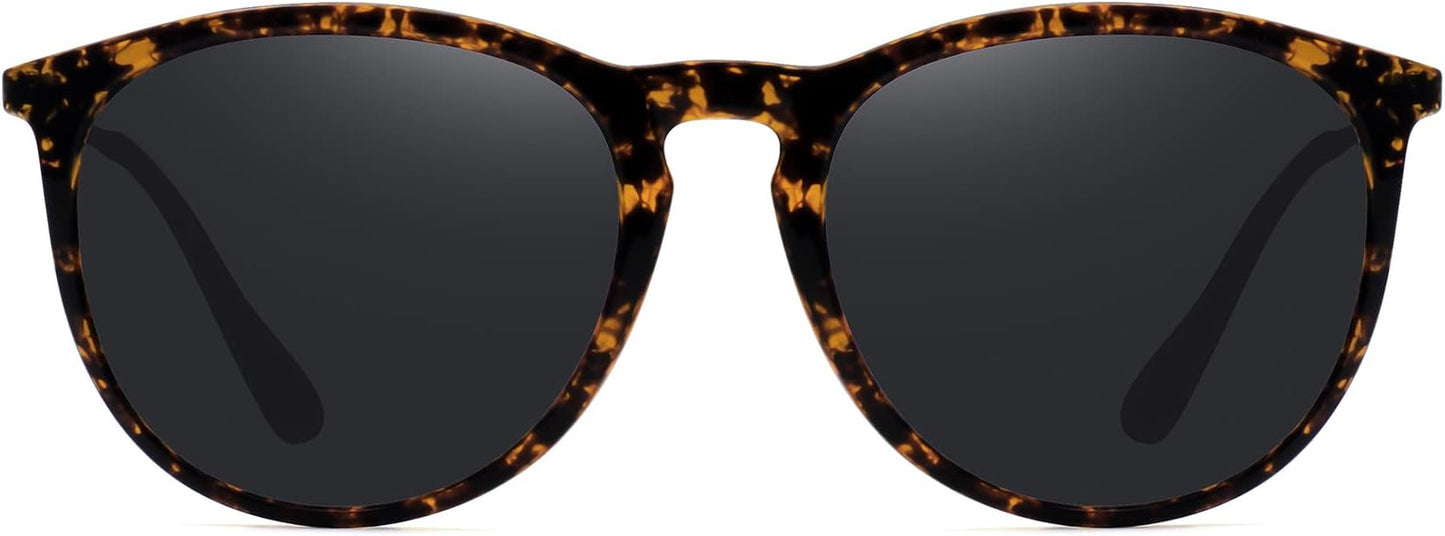 Retro sunglasses womens 2024 trendy round classic glasses
