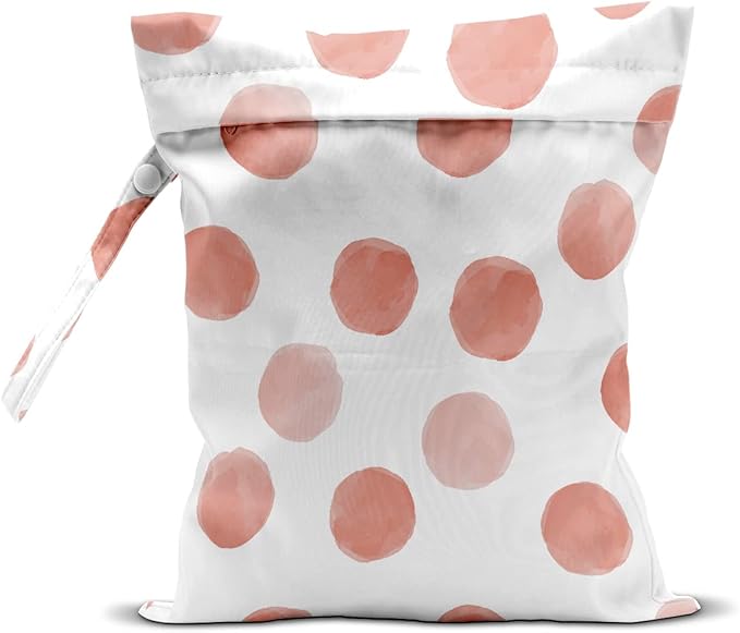 Wet Bag, Wet Dry Bag, Wet Bag for Swimsuit, Travel, Beach, Pool, Diapers, Dirty Yoga Gym Clothes, Makeup Bag, Waterproof Reusable Polka Dot Decor Geometric Polka Dot