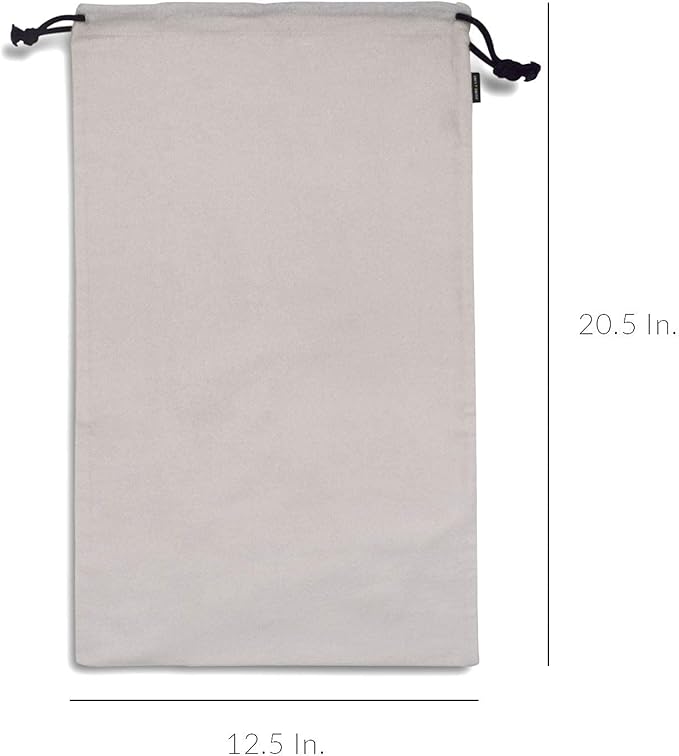 ZENPAC Cowboy Boot Bag, Beige Duster Flannel Pouch with Drawstring Closure, Washable Breathable Cotton Fabric for Shoes, Luggage, 12.5x20.5 2 Pack