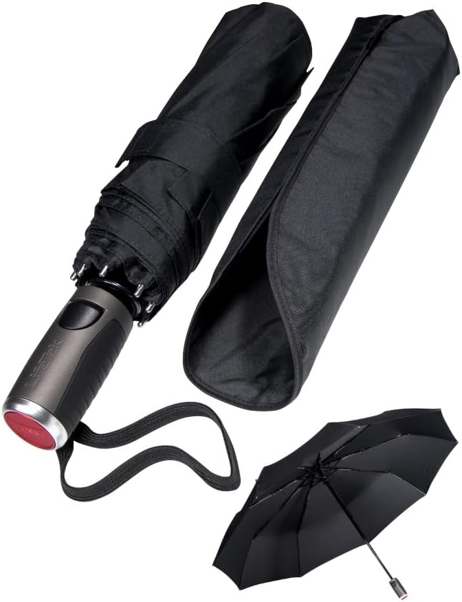 LifeTek Premium Travel Umbrella - Windproof & Compact for Men & Women, Automatic Open Close, Fits in Purse Laptop Bag or Backpack, Strong Frame for Heavy Rain & Sun UV Protection