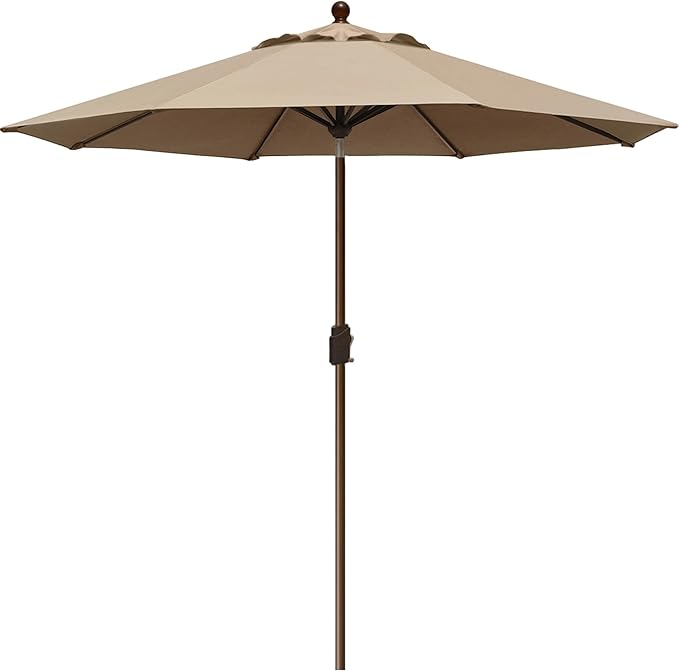 EliteShade USA 10-Year-Non-Fading 9Ft Market Umbrella Patio Umbrella Outdoor Table Umbrella with Ventilation, Heather Beige