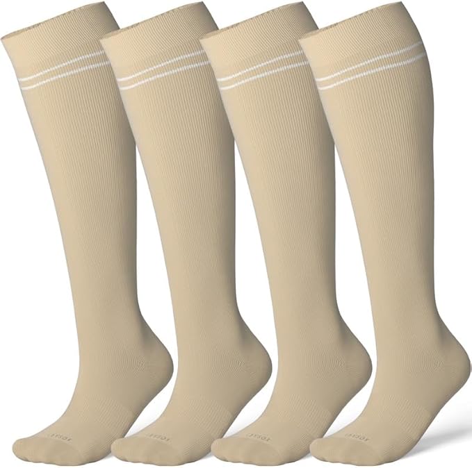 LEVSOX Viscose Made from Bamboo Compression Socks for Pregnant Women 20-30 mmHg Knee High Cute Mens Supports Socks for Travel