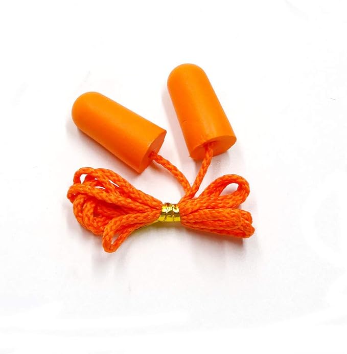 Foam Corded Ear Plugs 100 Pair - 32dB Noise Cancelling Shooting Hearing Protection for Noise Reduction Construction Work Safety Mowing Industrial - Disposable Ear Plugs with Cord Bulk