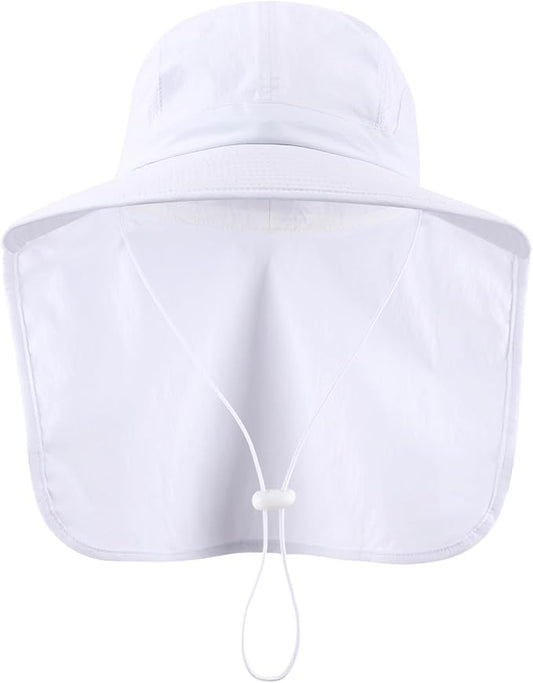 Home Prefer UPF 50+ Sun Hats for Men Women Wide Brim Fishing Hat with Neck Flap UV Protection Sunblock Safari Bucket Hat