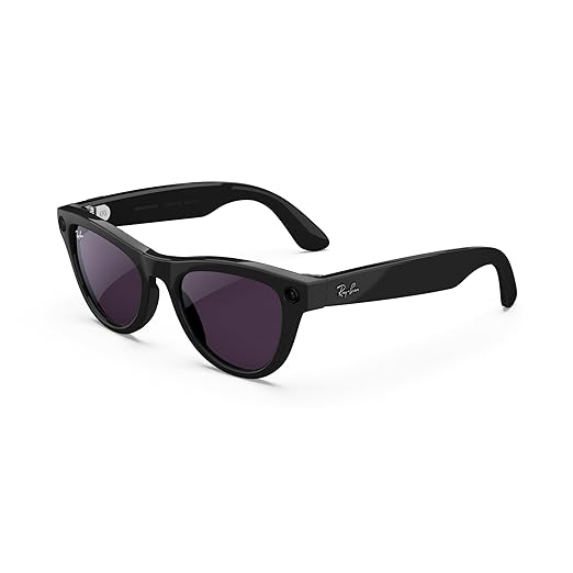 Ray-Ban Meta (Gen 1), Skyler, Shiny Caramel | Smart AI Glasses for Men, Women-12 MP Camera, Open-Ear Speakers for Audio, Video Recording and Bluetooth-Transitions® Amethyst Lenses-Wearable Technology