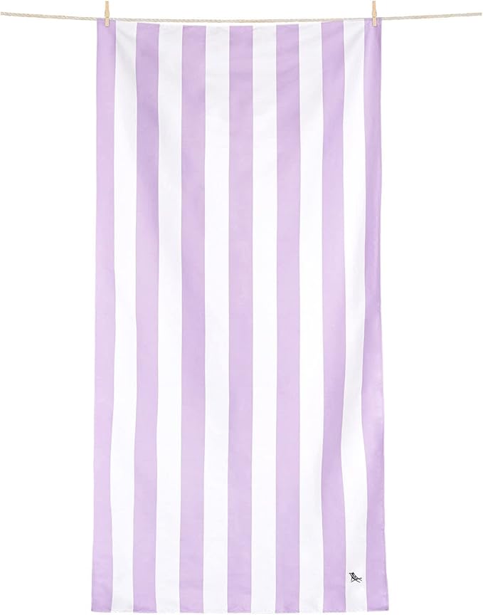 Dock & Bay Beach Towel - Quick Dry, Sand Free - Compact, Lightweight - 100% Recycled - Includes Bag - Cabana Light - Lombok Lilac - Large (160x90cm, 63x35)
