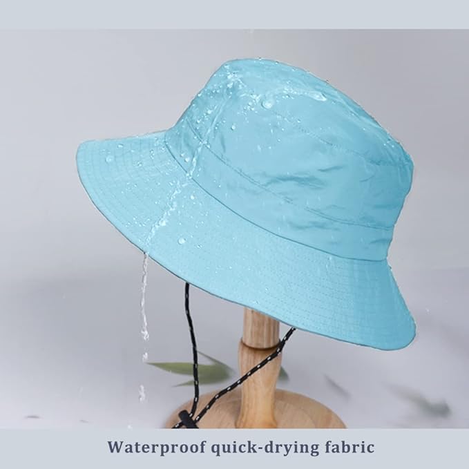 Waterproof Bucket Hat for Women and Men - UV Protection Beach Sun Hat Fishing Safari Boonie Hat Rain Hat Adjustable Packable