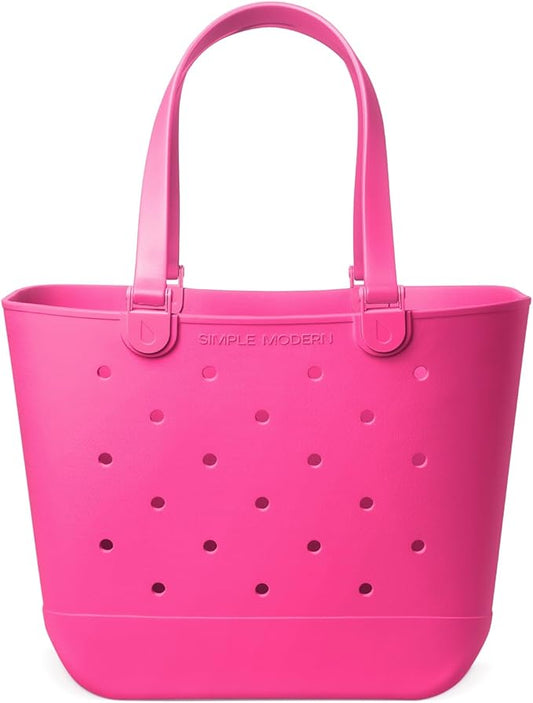 Simple Modern Extra-Large Beach Bag | Waterproof Getaway Rubber Tote with Zipper Pocket for Travel, Pool, Boat, Groceries, Sports | Malibu