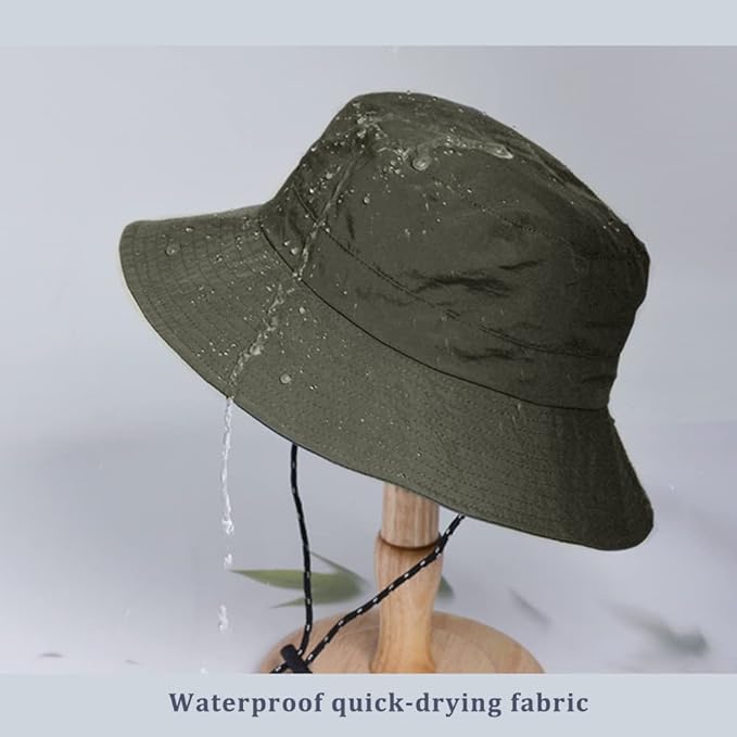 Waterproof Bucket Hat for Women and Men - UV Protection Beach Sun Hat Fishing Safari Boonie Hat Rain Hat Adjustable Packable