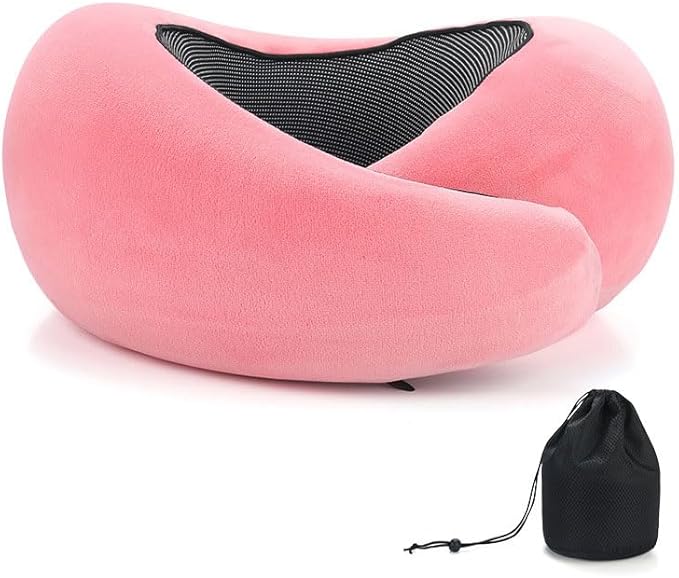 Ergonomic Memory Foam Neck Pillow for Travel & Home - Supportive, Washable Cover, Ideal for Airplanes, Cars, Office Naps - Neck Pain Relief