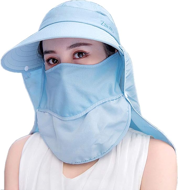 Outdoor UPF 50+ UV Sun Protection Waterproof Breathable Face Neck Flap Cover Folding Sun Hat for Men/Women