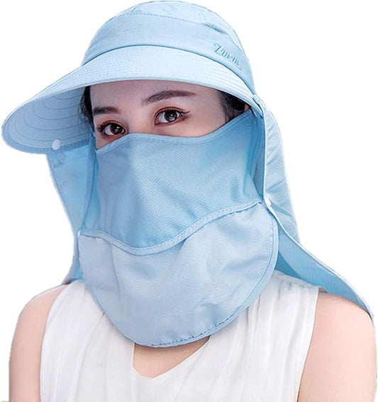 Outdoor UPF 50+ UV Sun Protection Waterproof Breathable Face Neck Flap Cover Folding Sun Hat for Men/Women