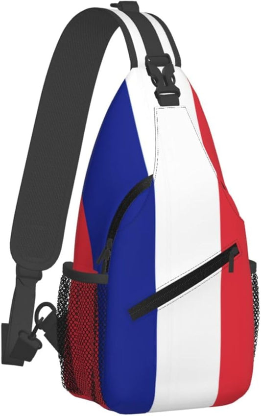 France Flag Sling Bag Multipurpose Crossbody Sling Backpack Travel Cycling Hiking Shoulder Bag For Women Men