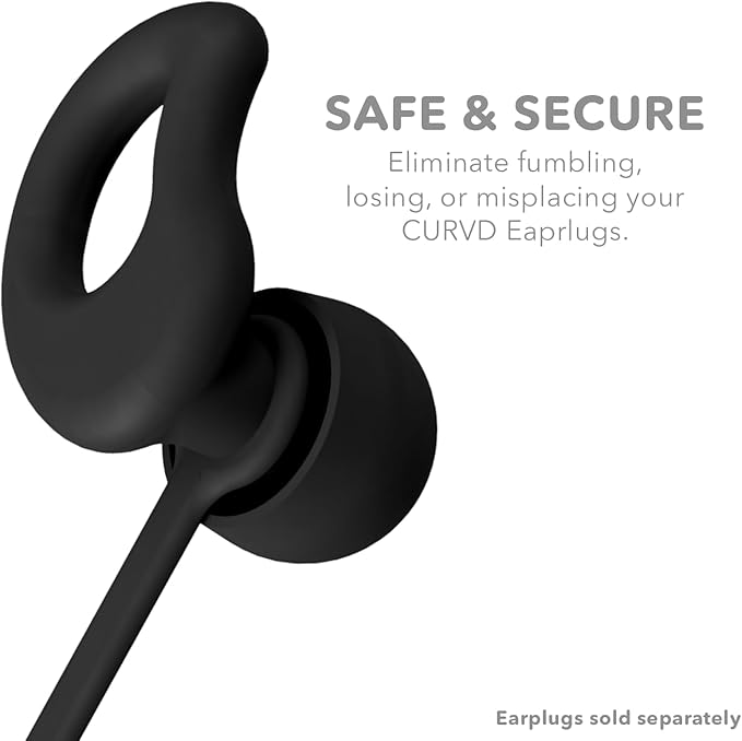 CURVD Earplug Lanyard, Soft Durable Flexible Premium Silicone Cord | Works with Most Earplugs w/Removable Tips Compatible with CURVD Everyday, Loop Quiet/Engage/Experience, Vibes and More - 26 Inches
