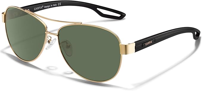 CARFIA Polarized Sunglasses for Women UV Protection Ultra-Lightweight Comfort Metal Frame Driving Glasses CA3210