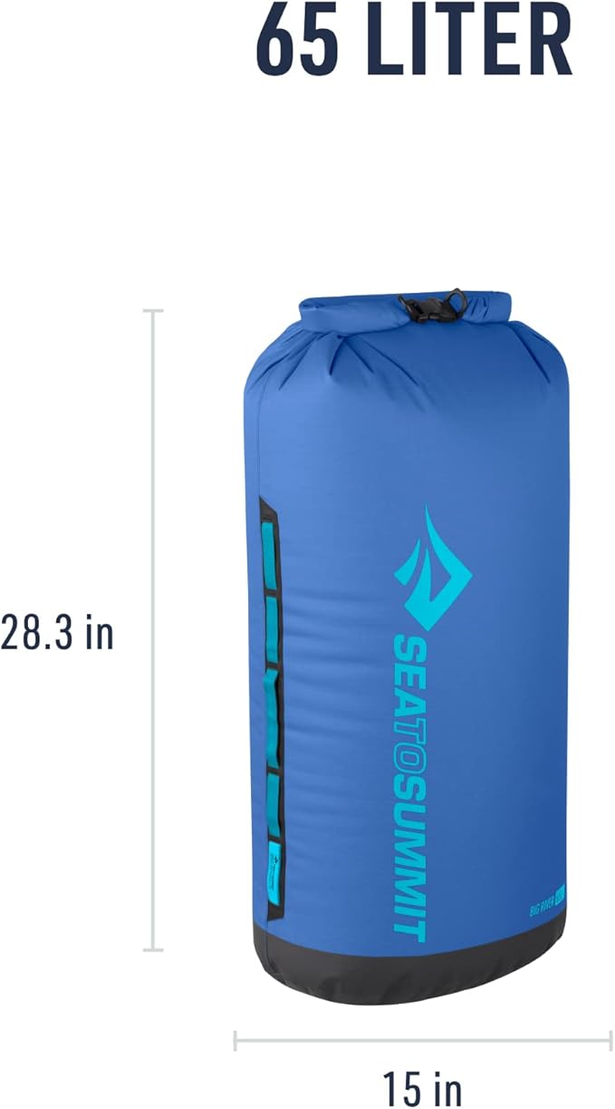 Sea to Summit Big River Dry Bag, Heavy-Duty Dry Storage, 65 Liter, Surf Blue