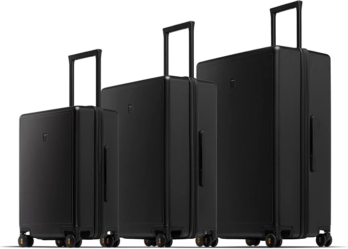 LEVEL8 Elegance Matte Luggage Set, 20 Inch Carry-on Luggage, 24&28 Large Suitcase Lightweight Hardside Suitcases with Wheels,Tsa Lock,3-Piece Set(20/24/28), Black