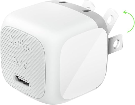 Belkin USB C Charger Block 20W, Fast Charging Block, Type C Wall Charger, Compatible w/Apple iPhone 17, Air, Pro, AirPods, Apple Watch, Samsung Galaxy S25, Google Pixel 10, iPad,etc - White