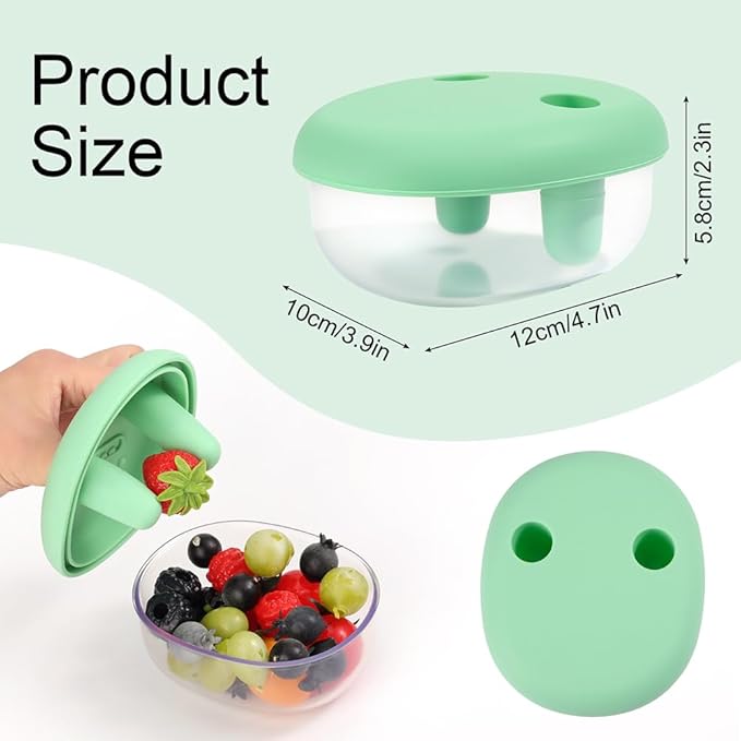 2-in-1 No-Mess Snack Container, Portable Food Storage Boxs, Reusable Snack Finger Box, Leak-Proof Silicone Lid Snacks Container, Keep Hands Clean, for Ideal for Travel, Office, Camping (Orange)
