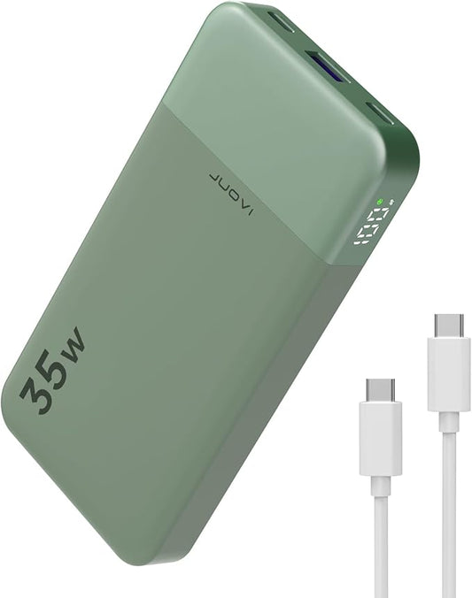 Power Bank Fast Charging 10000mAh 35W Portable Charger Small Battery Pack with PD 3.0 & QC 4.0 Type-C USB-A Input Output Lightweight Phone Charger Compatible for iPhone Samsung iPad