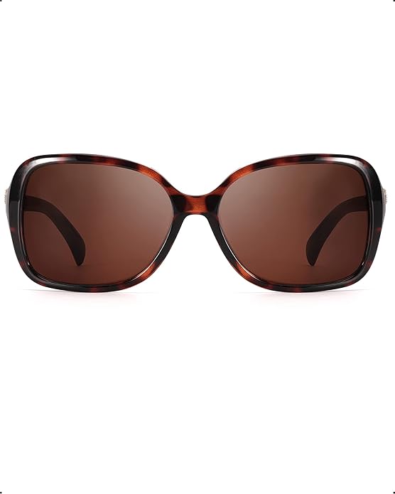 SIPHEW Polarized Sunglasses for Women | Vintage Square Sunglasses w UV400 Protection | Womens Wraparound Shade