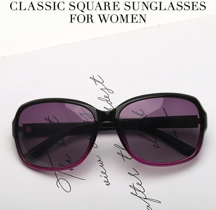 SIPHEW Polarized Sunglasses for Women | Vintage Square Sunglasses w UV400 Protection | Womens Wraparound Shade