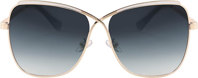 FEISEDY Womens Cute Sunglasses Oversized Butterfly X Shape Design Cateye Lady Sunglasses B2738