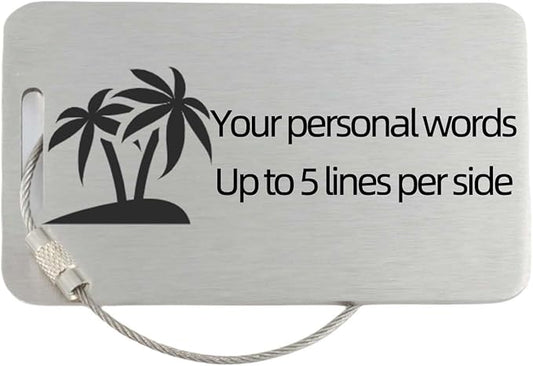 Sturdy and Durable Personalized Luggage Tags for Suitcases,Cruise Essentials Travel Tags for Luggage,Travel Bag Labels,Heavy-Duty Stainless Steel Silver Rectangular Horizontal Suitcases Tags