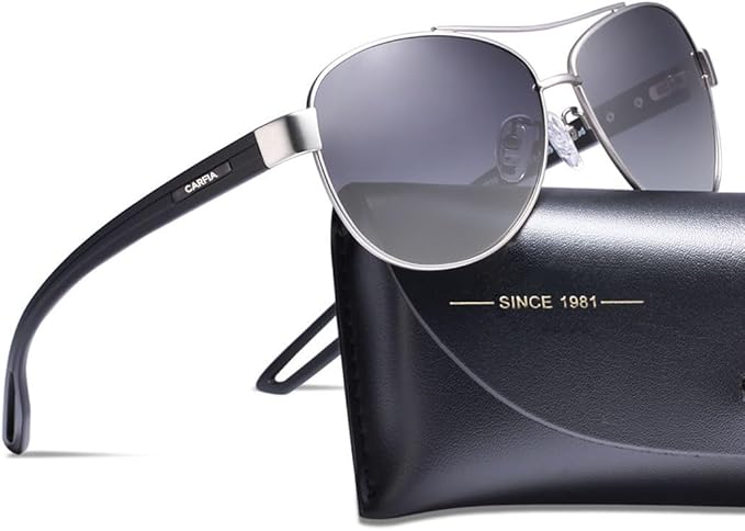 CARFIA Polarized Sunglasses for Women UV Protection Ultra-Lightweight Comfort Metal Frame Driving Glasses CA3210