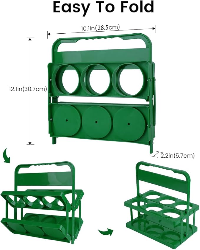 musbus Reusable Drink Carrier with Handle for Delivery Drivers, Portable Cup/Coffee Holder Accessories for Delivery, Foldable Drinks Caddy with Tray, Car Durable Plastic Festive Bottle, Vacation