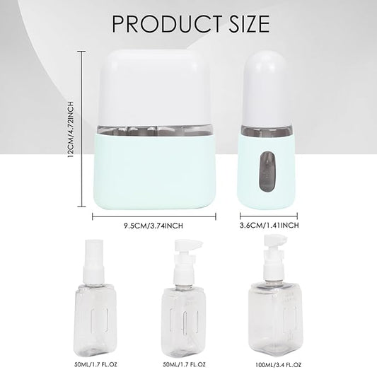 Songaa Travel Bottles For Toiletries - Travel Shampoo and Conditioner Bottles For Toiletries, 3 In 1 Toiletry Bottle Travel Containers, Travel Size Toiletry Bottle Pump Liquid Holder For Travel - Blue